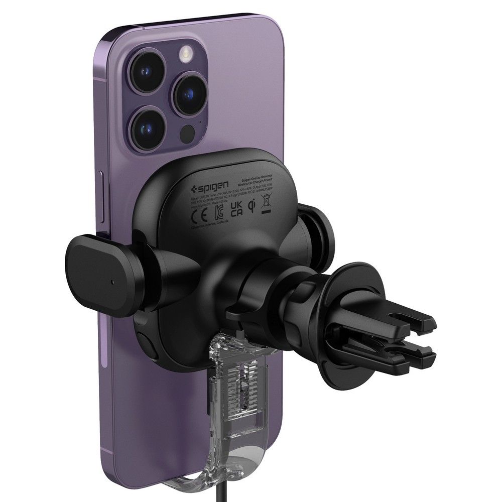 Spigen uchwyt samochodowy z �adowark� UTS12W Onetap Universal Vent Car Mount Wireless Charger black / 5