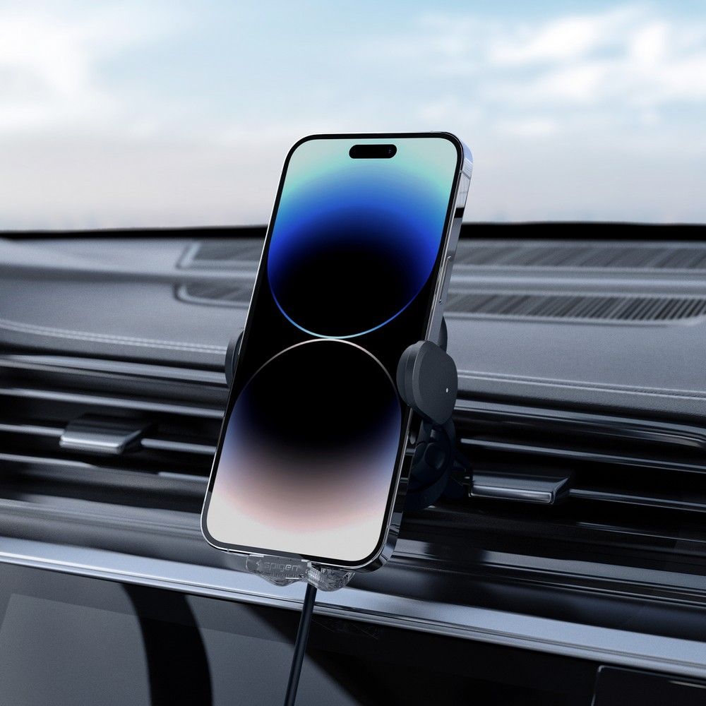 Spigen uchwyt samochodowy z �adowark� UTS12W Onetap Universal Vent Car Mount Wireless Charger black / 6