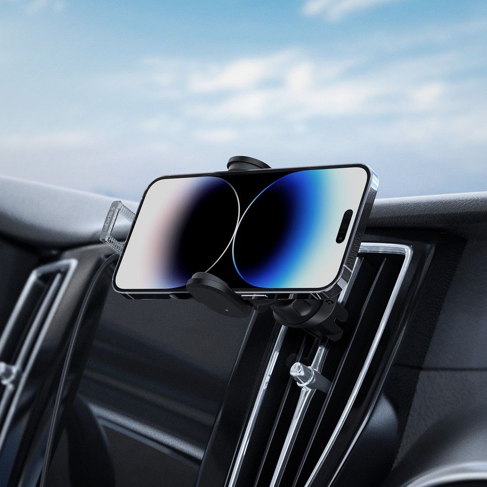 Spigen uchwyt samochodowy z �adowark� UTS12W Onetap Universal Vent Car Mount Wireless Charger black / 7