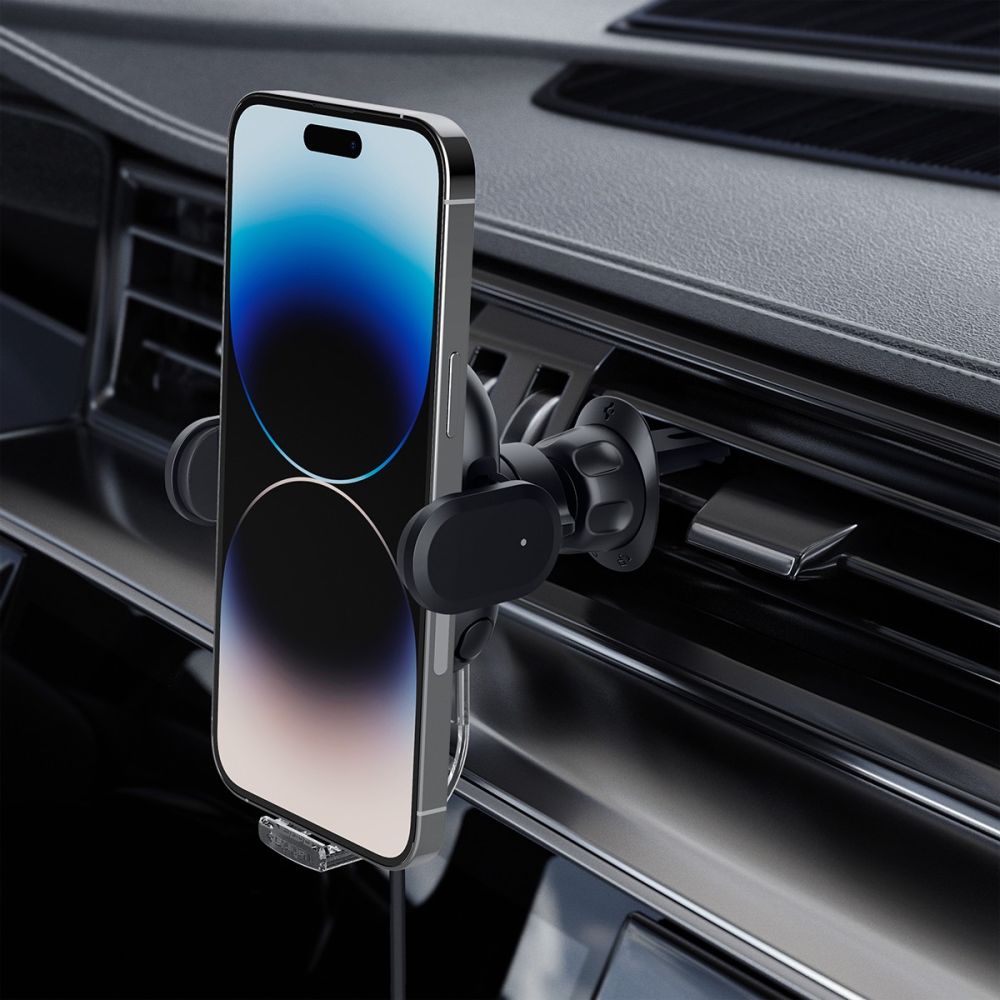 Spigen uchwyt samochodowy z �adowark� UTS12W Onetap Universal Vent Car Mount Wireless Charger black / 8