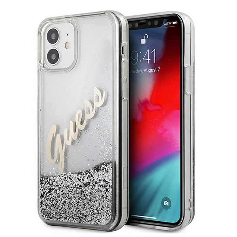 srebrne hard case Glitter Vintage Script Apple iPhone 12 Pro Max (6.7 cali)