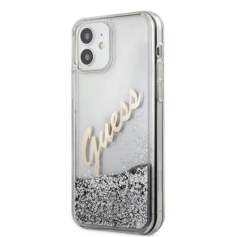  srebrne hard case Glitter Vintage Script Apple iPhone 12 / 2