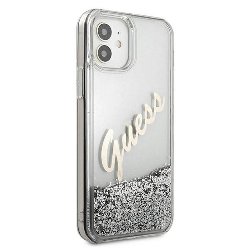  srebrne hard case Glitter Vintage Script Apple iPhone 12 / 4
