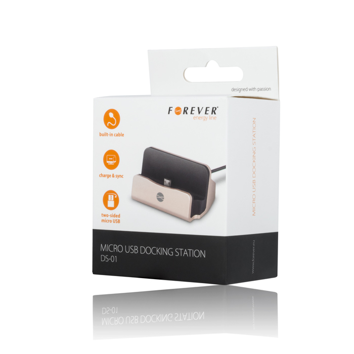 Stacja dokuj�ca MicroUSB DS-01 r�owo-z�ota