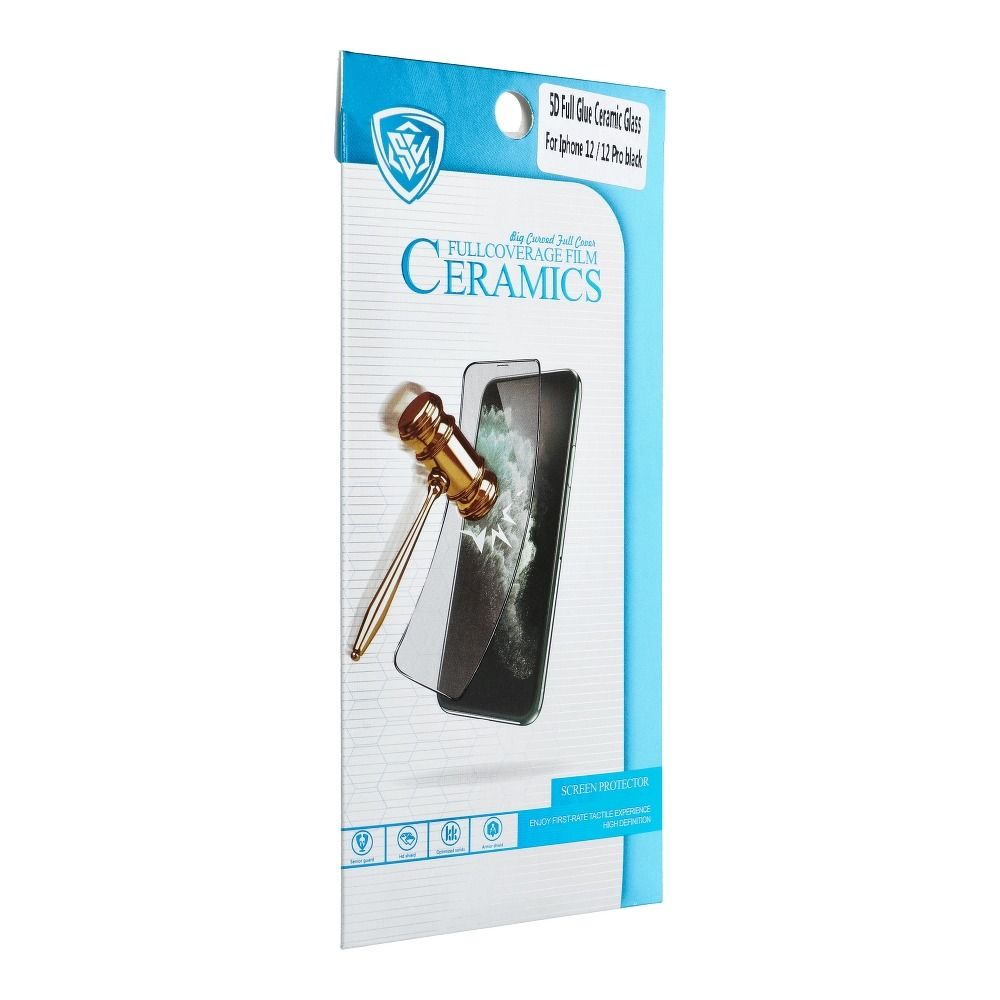 Szko hartowane 5D Full Glue Ceramic Glass czarny Apple iPhone 12 / 7