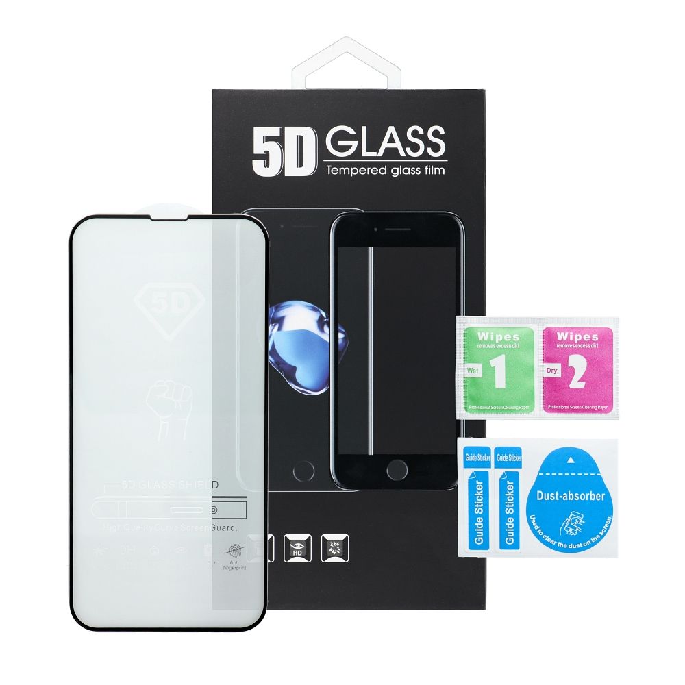 Szk�o hartowane 5D Full Glue czarny Motorola Moto G52 / 4
