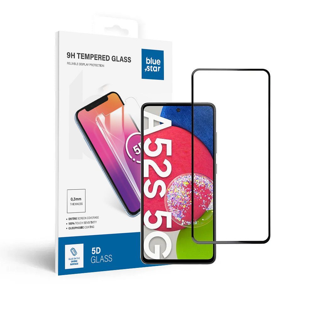 Szk�o hartowane 5D Full Glue czarny Samsung Galaxy A52S 5G