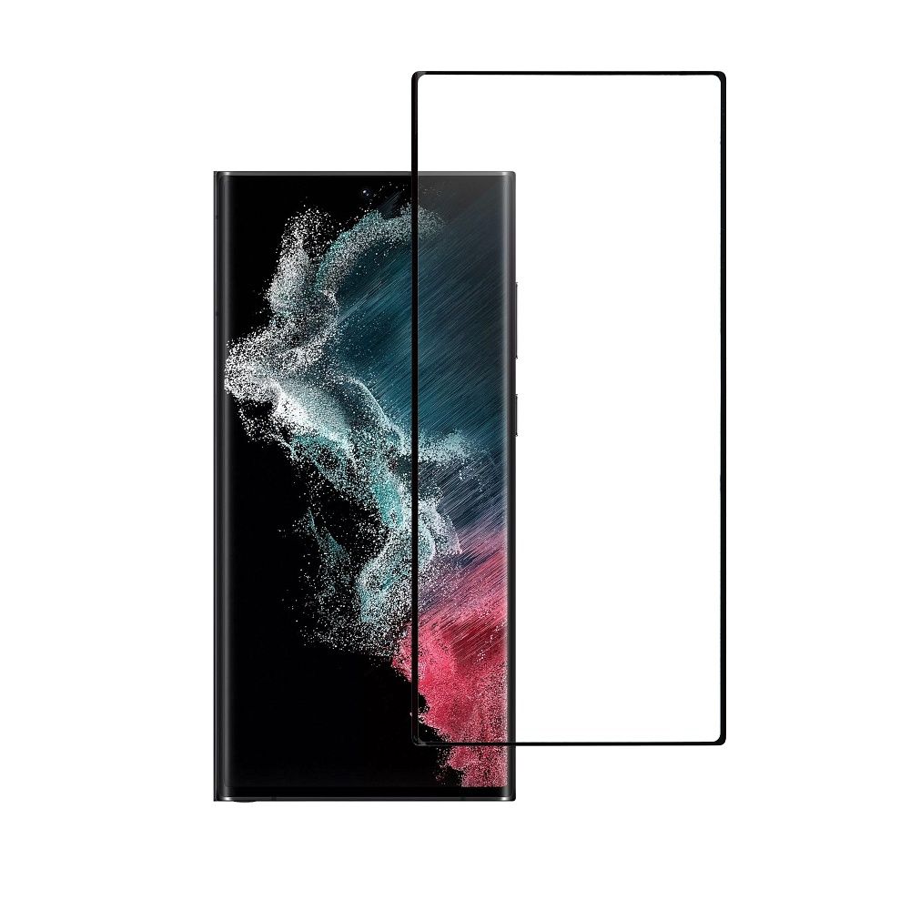 Szk�o hartowane 5D Full Glue czarny Samsung Galaxy S22 Ultra 5G / 2