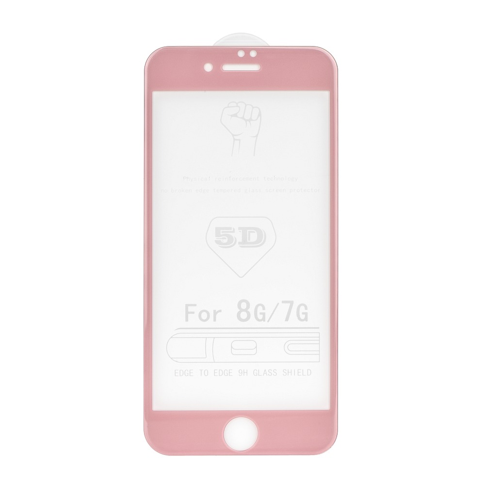 Szk�o hartowane 5D Full Glue Tempered Glass r�owy Apple iPhone 6s Plus / 3