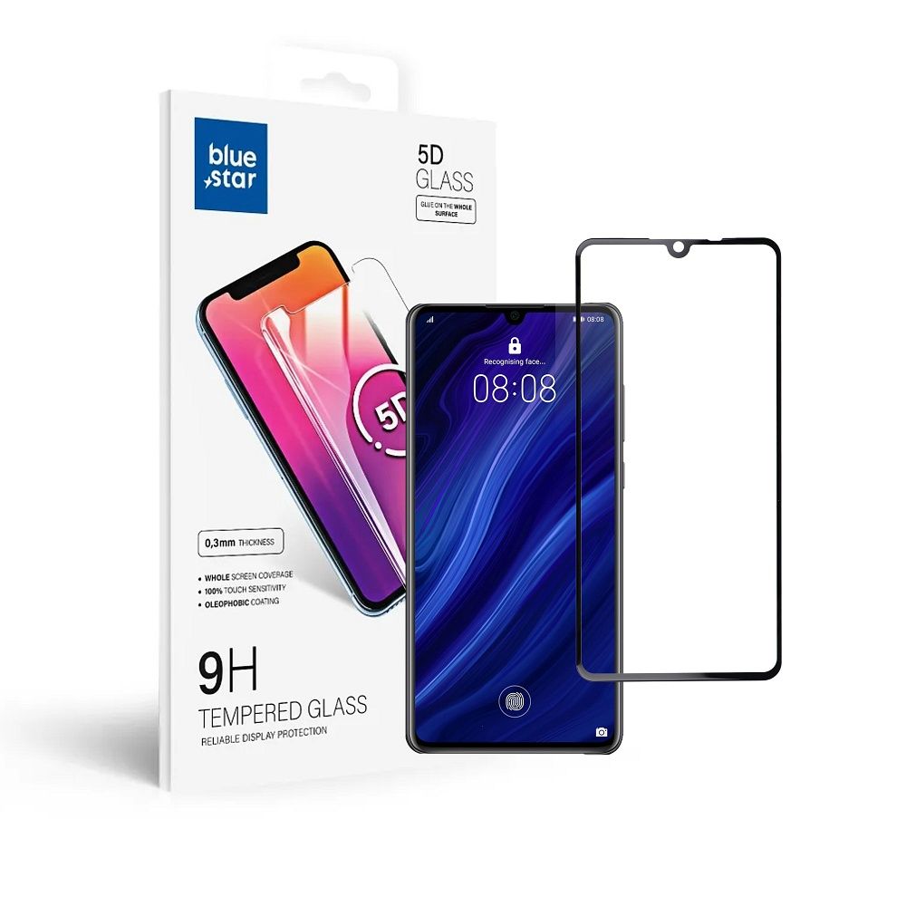 Szkło hartowane Blue Star 5D czarny Huawei P30 Szkło hartowane Blue Star 5D czarny Huawei P30
