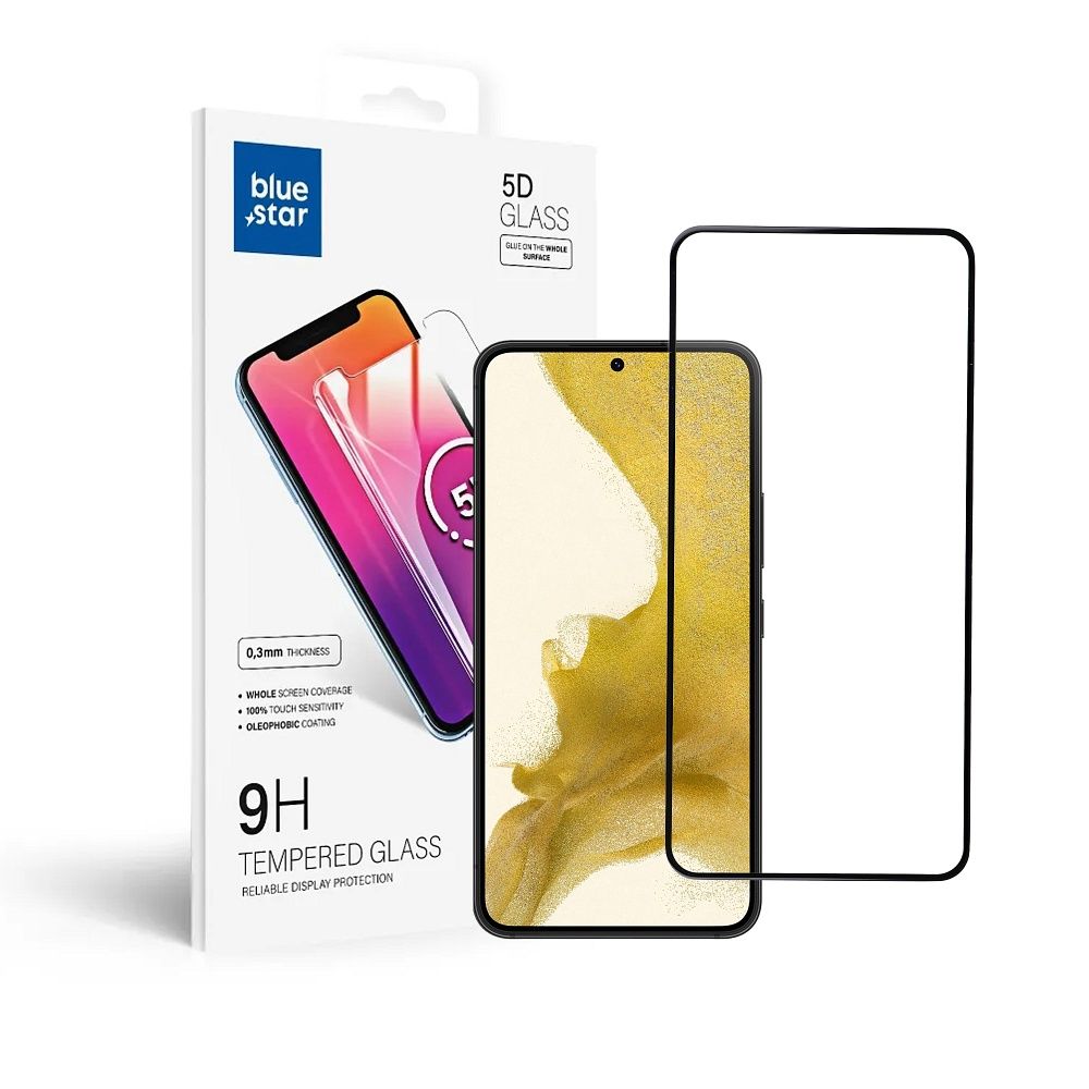 Szk�o hartowane Blue Star 5D czarny Samsung Galaxy S22