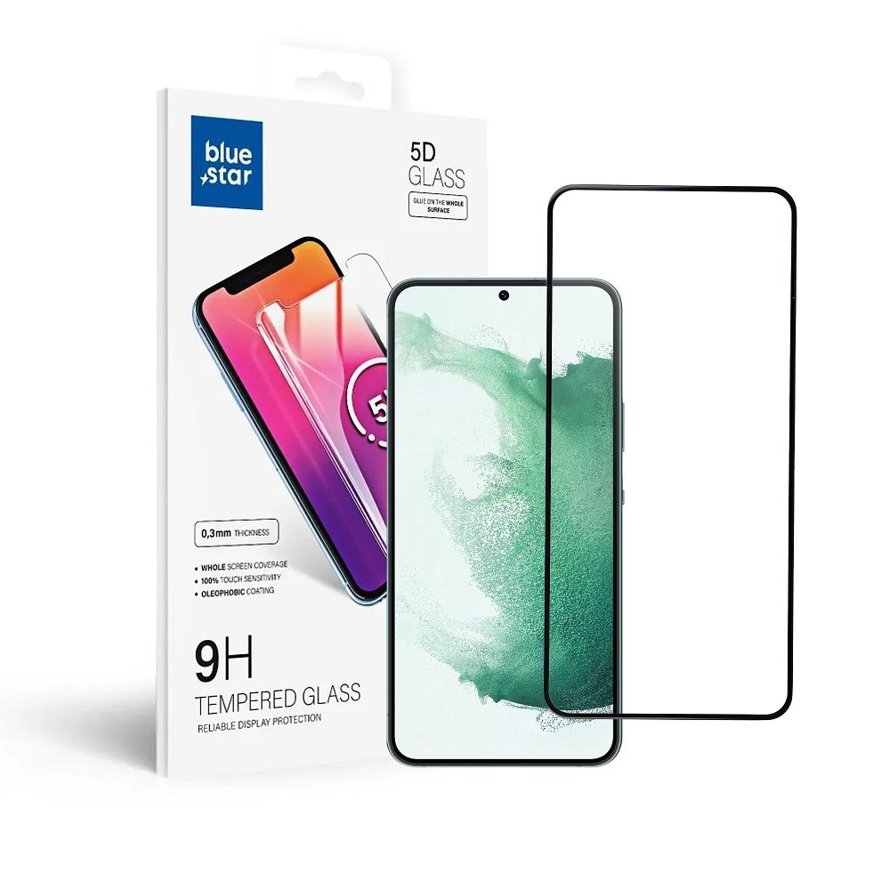 Szk�o hartowane Blue Star 5D czarny Samsung Galaxy S22 Plus
