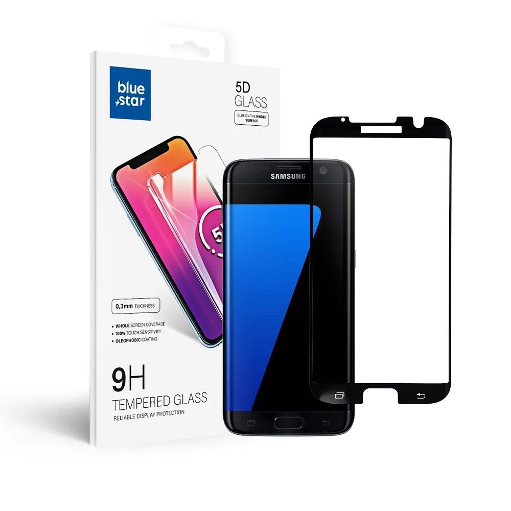 Szk�o hartowane Blue Star 5D czarny Samsung Galaxy S7 Edge