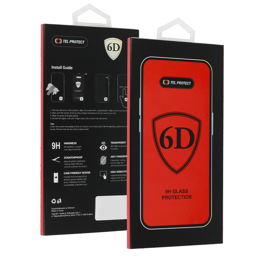 Szkło hartowane Full Glue 6D czarny Motorola Moto G15 / 7 Szkło hartowane Full Glue 6D czarny Motorola Moto G15 / 7