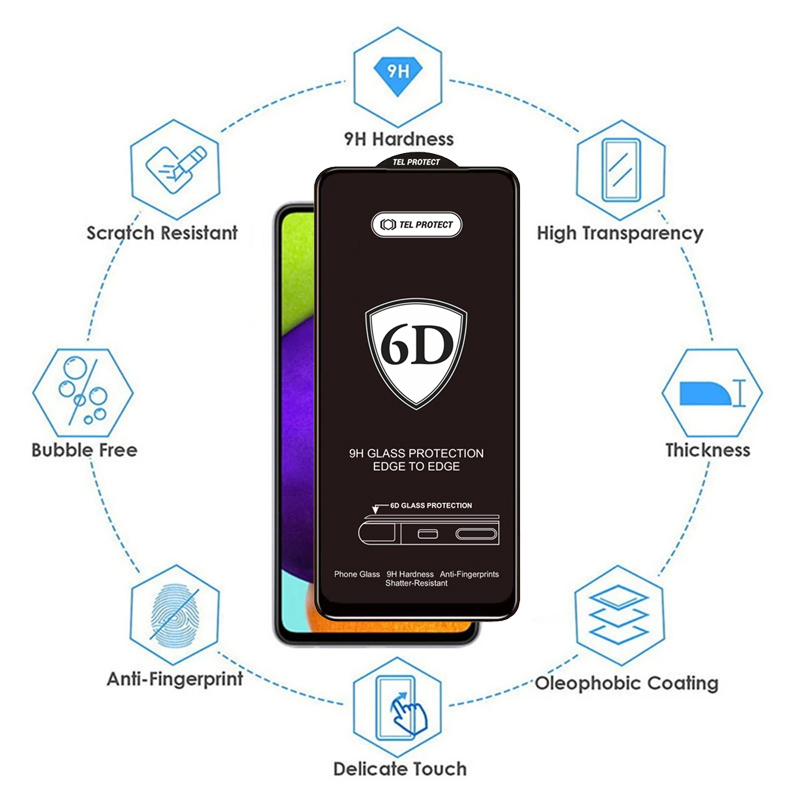 Szkło hartowane Full Glue 6D czarny Samsung Galaxy A26 5G / 5 Szkło hartowane Full Glue 6D czarny Samsung Galaxy A26 5G / 5