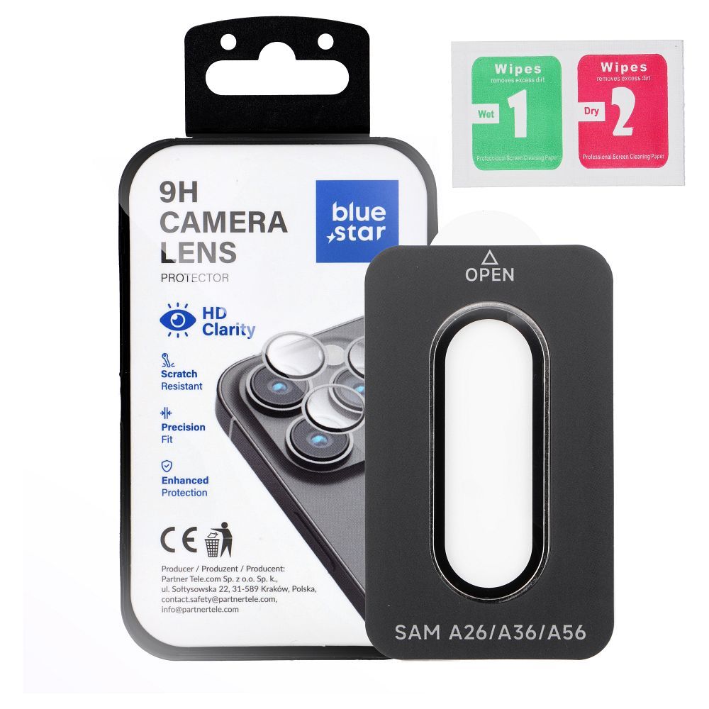 Szkło hartowane na tylny aparat Easy Install czarny Samsung Galaxy A56 5G Szkło hartowane na tylny aparat Easy Install czarny Samsung Galaxy A56 5G