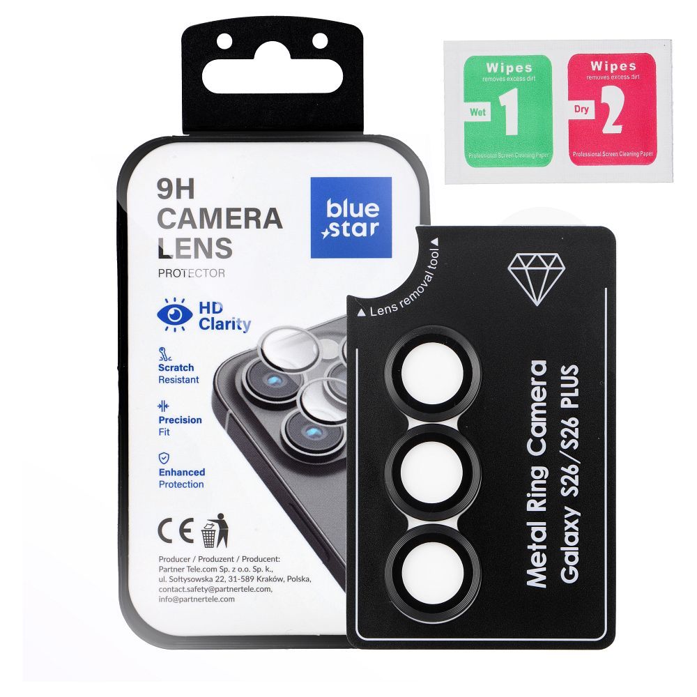 Szkło hartowane na tylny aparat Easy Install czarny Samsung Galaxy S26 Szkło hartowane na tylny aparat Easy Install czarny Samsung Galaxy S26