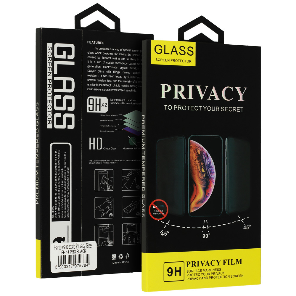 Szko hartowane Privacy Glass czarny Apple iPhone 12 Pro Max / 7