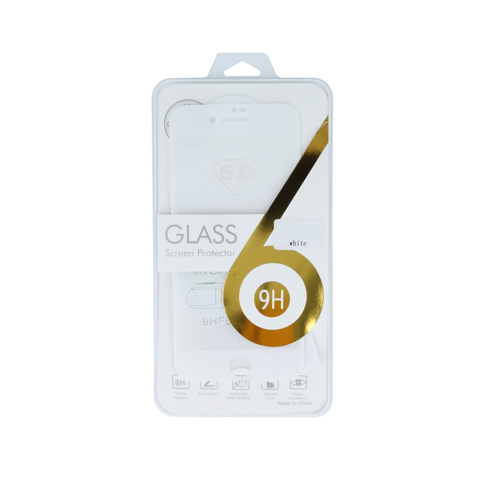 Szko hartowane Tempered Glass 5D biaa ramka Apple iPhone 6