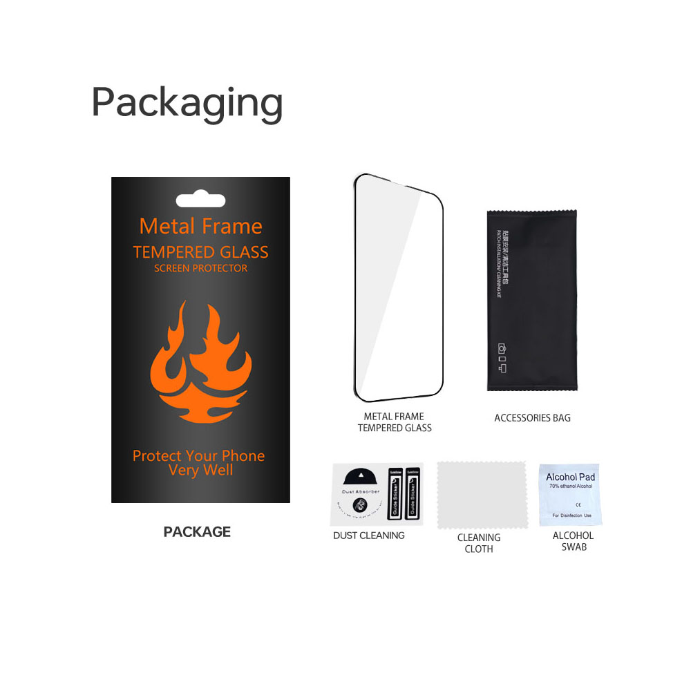 Szk�o hartowane z metalow� ramk� czarny Samsung Galaxy S25 Plus / 3