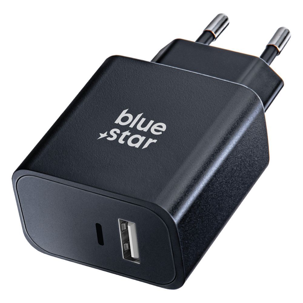 Szybka �adowarka 25W BLUE STAR sama kostka USB-C 2 wej�cia czarna Oppo Reno 13FS 5G