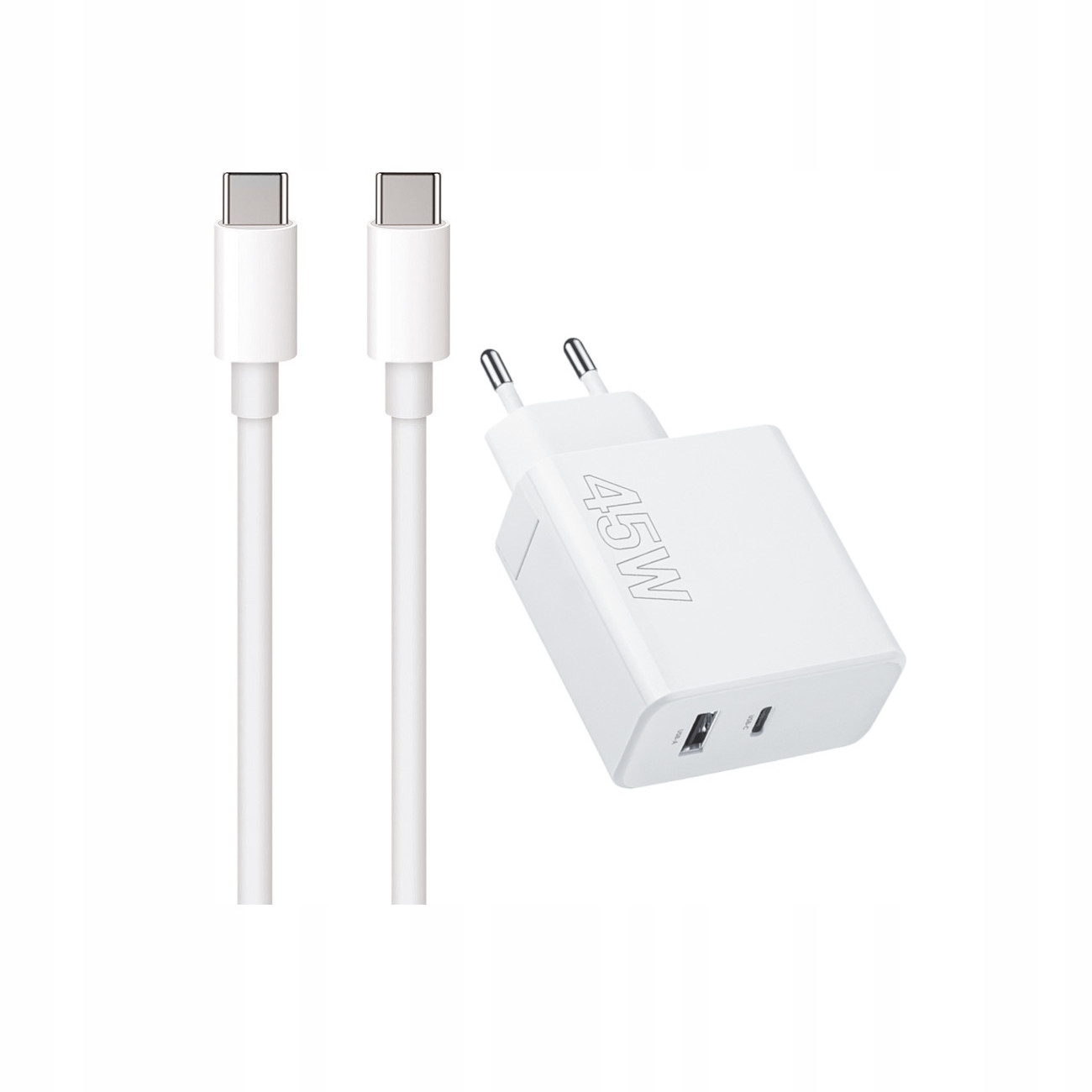 Szybka �adowarka 45W Maxlife 2 wej�cia USB-A i USB-C z d�ugim kablem 2m do telefonu Oppo Reno 13FS 5G / 2
