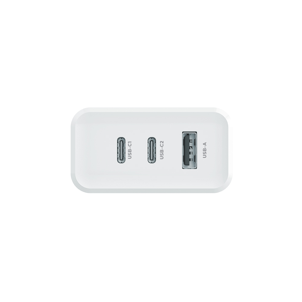Szybka �adowarka 45W Maxlife 3 wej�cia USB-A i USB-C z kablem 1m do telefonu bia�a Oppo Reno 13FS 5G / 6