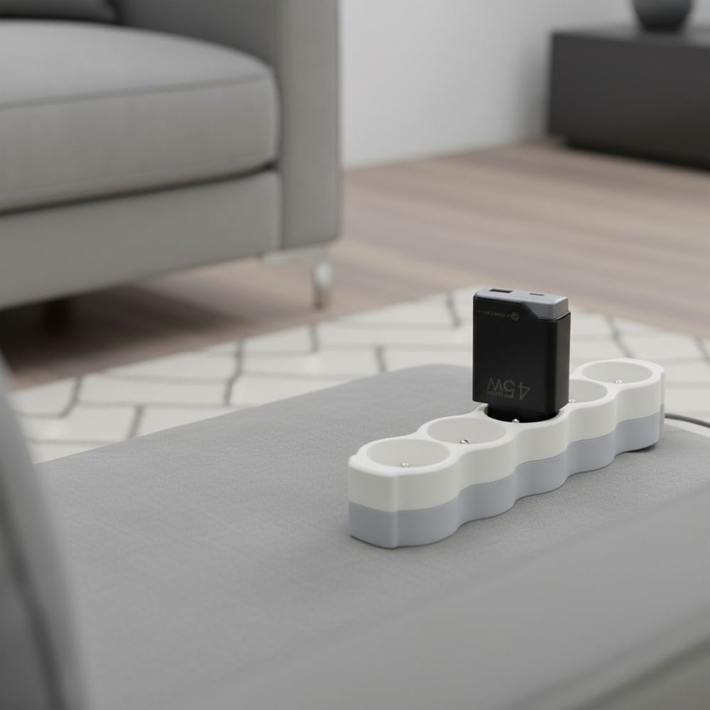 Szybka �adowarka ultra slim 45W Forcell 2 porty USB-C czarna Samsung Galaxy A04E / 5