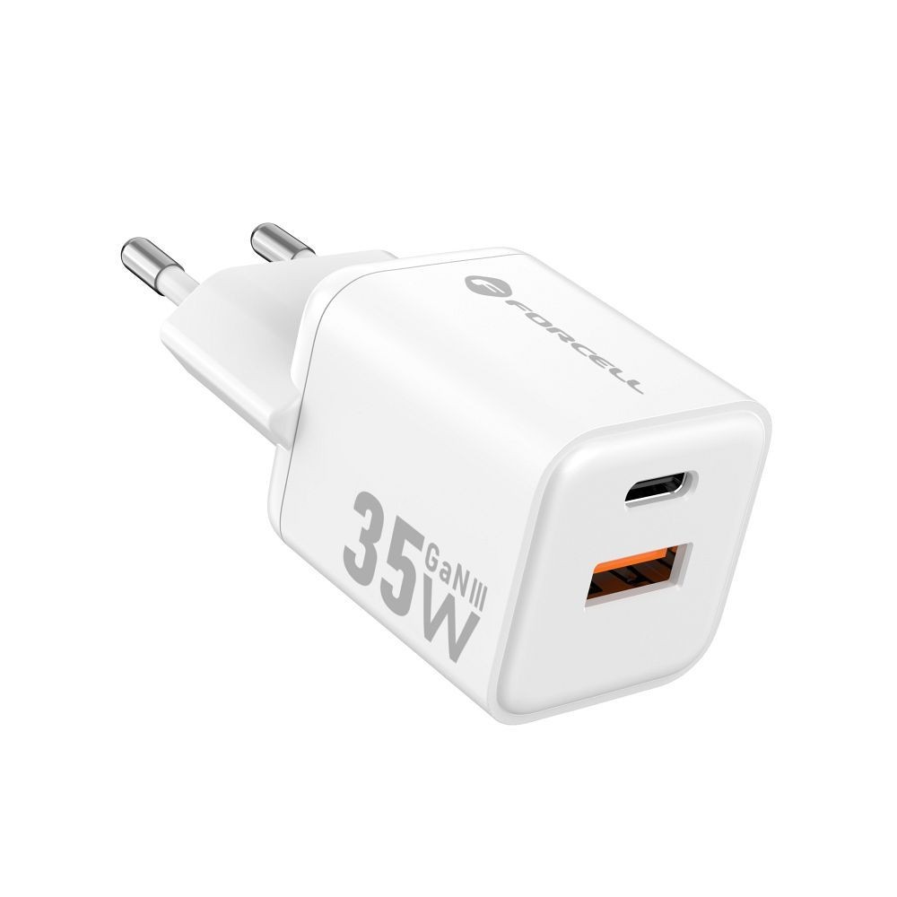 Szybka �adowarka Forcell F-Energy Mini GaN III 35W USB-C + USB-A bia�a Samsung Galaxy A25 5G