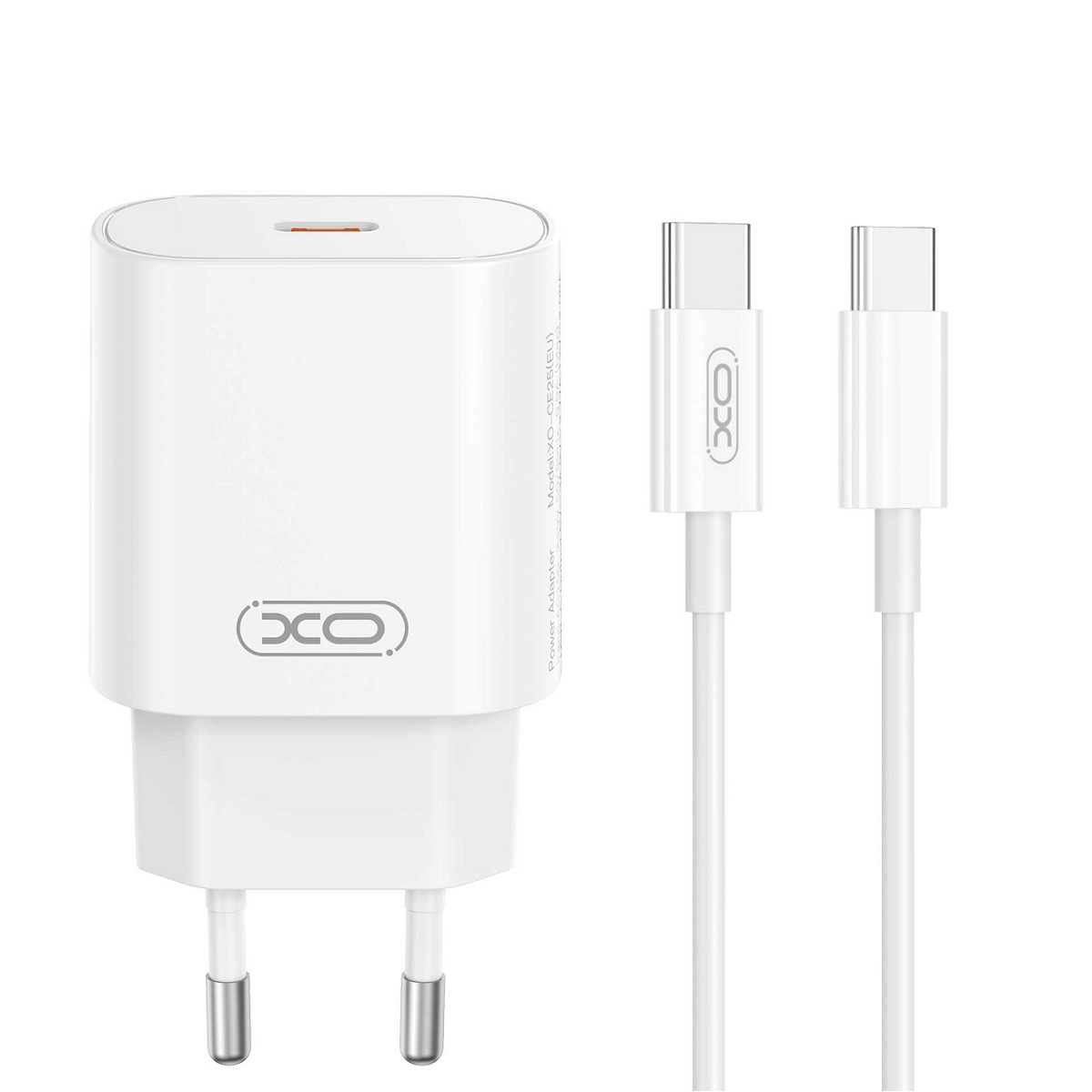 Szybka �adowarka XO 25W z kablem do telefonu 2 wej�cia USB i USB-C bia�a Oppo Reno 13FS 5G
