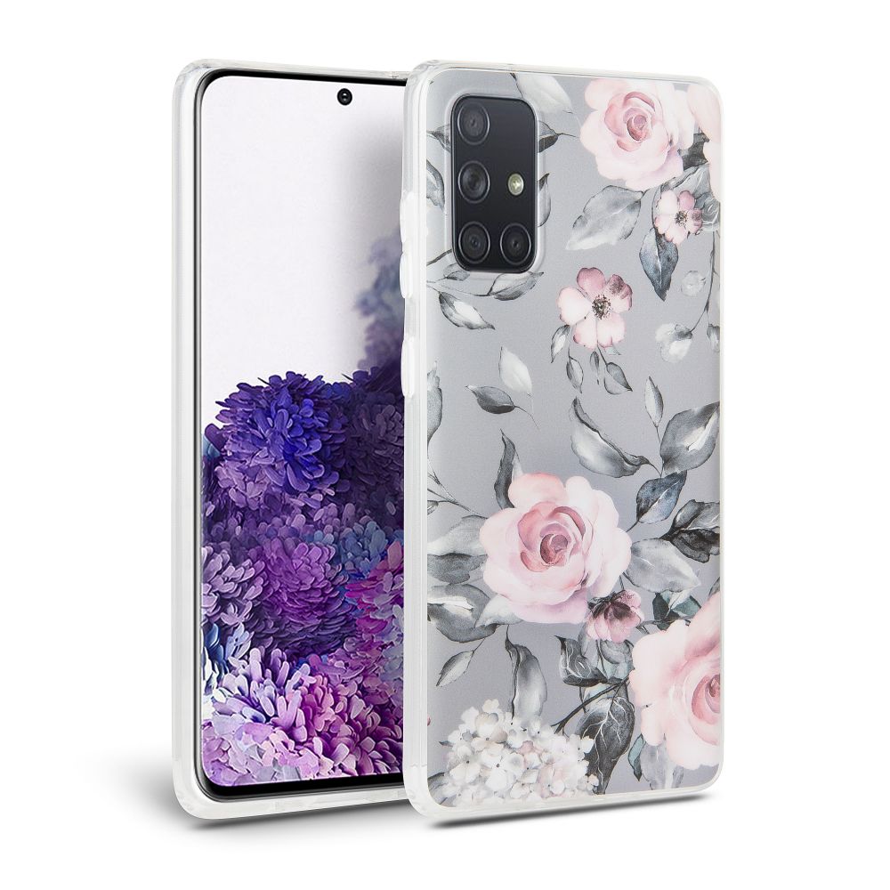 Tech-protect Floral Grey Samsung Galaxy A71