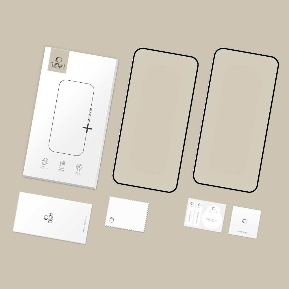 Tech-protect Glass Fit+ 2-pack czarne Motorola Moto G67 / 3