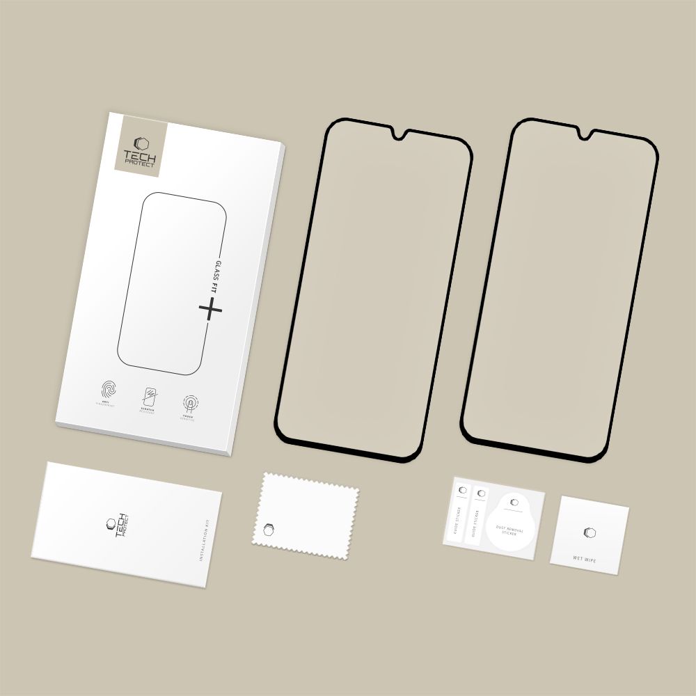 Tech-protect Glass Fit+ 2-pack czarne Samsung Galaxy A17 / 3