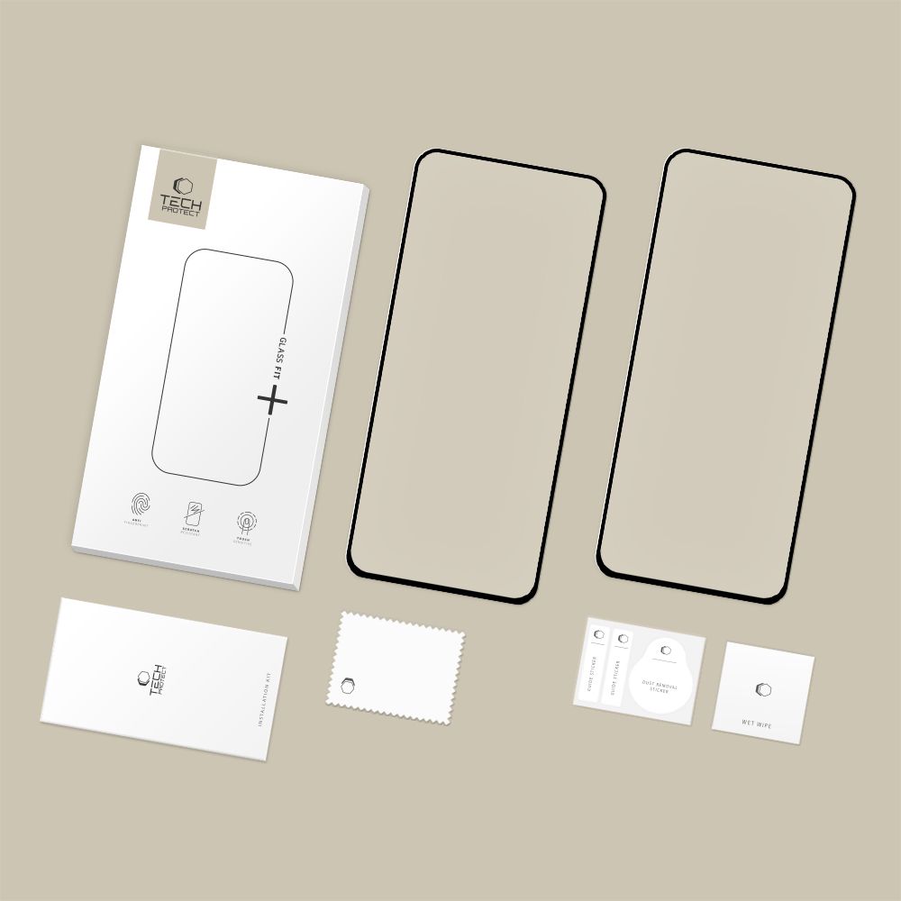 Tech-protect Glass Fit+ 2-pack czarne Samsung Galaxy S25 FE / 2