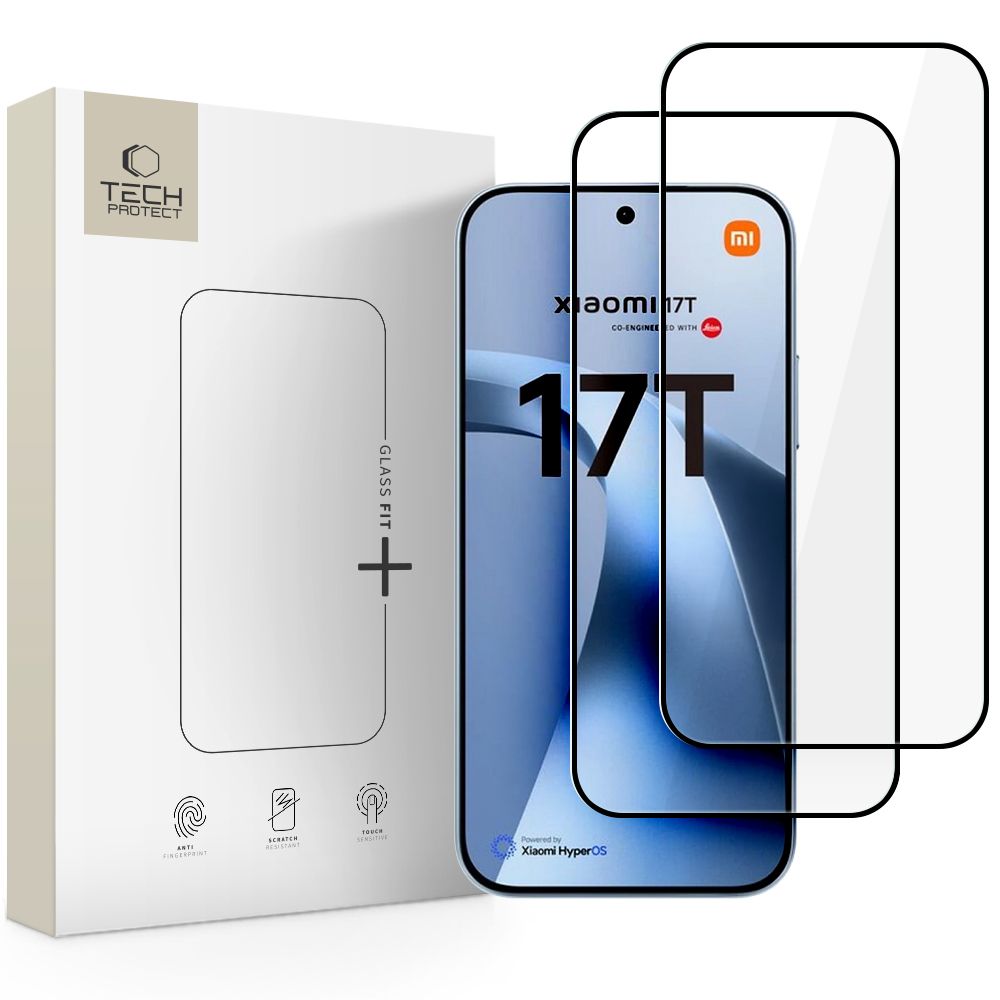 Tech-protect Glass Fit+ 2-pack czarne Xiaomi 17T