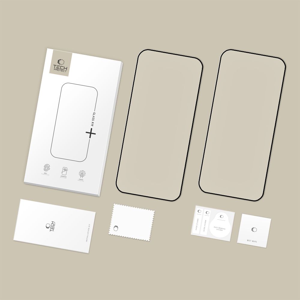 Tech-protect Glass Fit+ 2-pack czarne Xiaomi Poco F8 Pro / 7