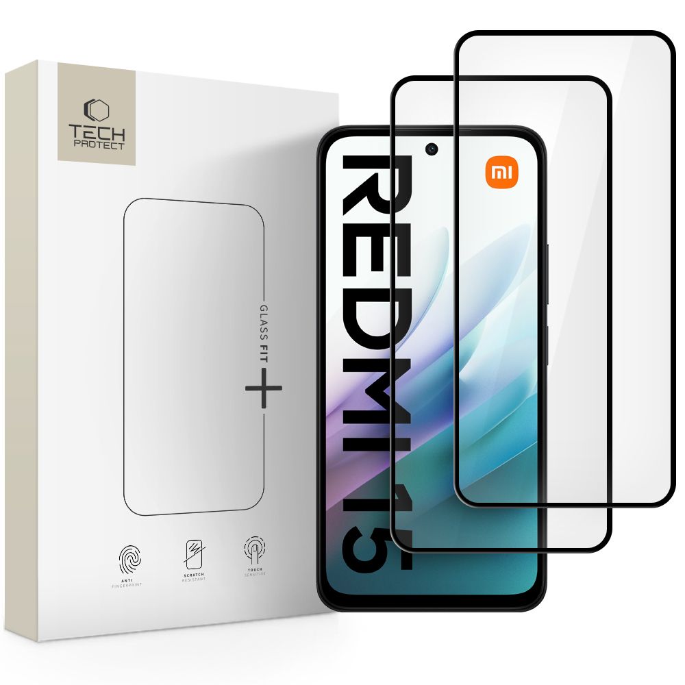 Tech-protect Glass Fit+ 2-pack czarne Xiaomi Redmi 15 5G
