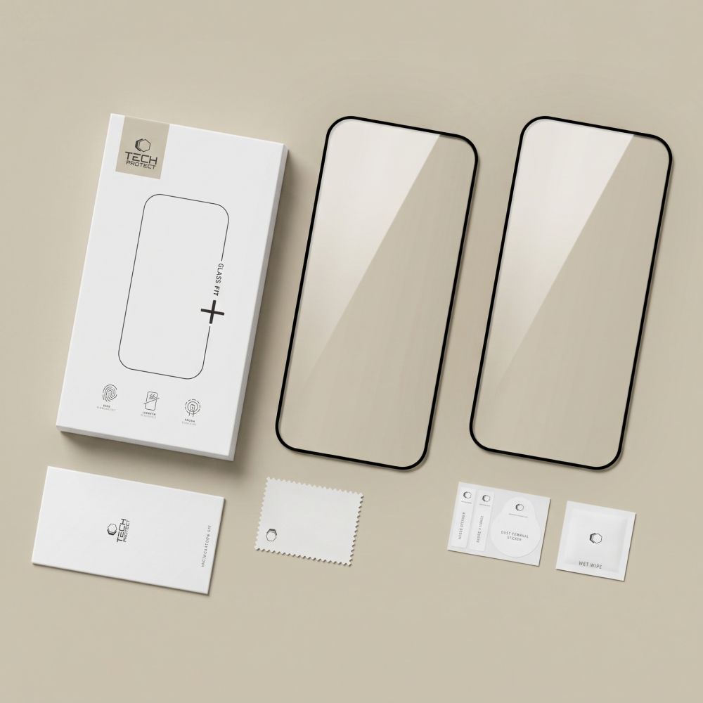 Tech-protect Glass Fit+ 2-pack czarne Xiaomi Redmi 17 4G / 3
