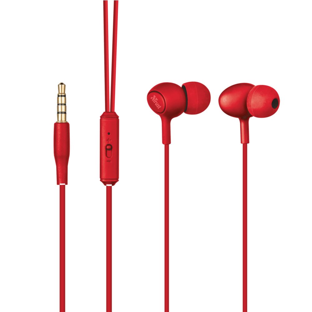 Trust s�uchawki przewodowe douszne Ziva czerwone / 3