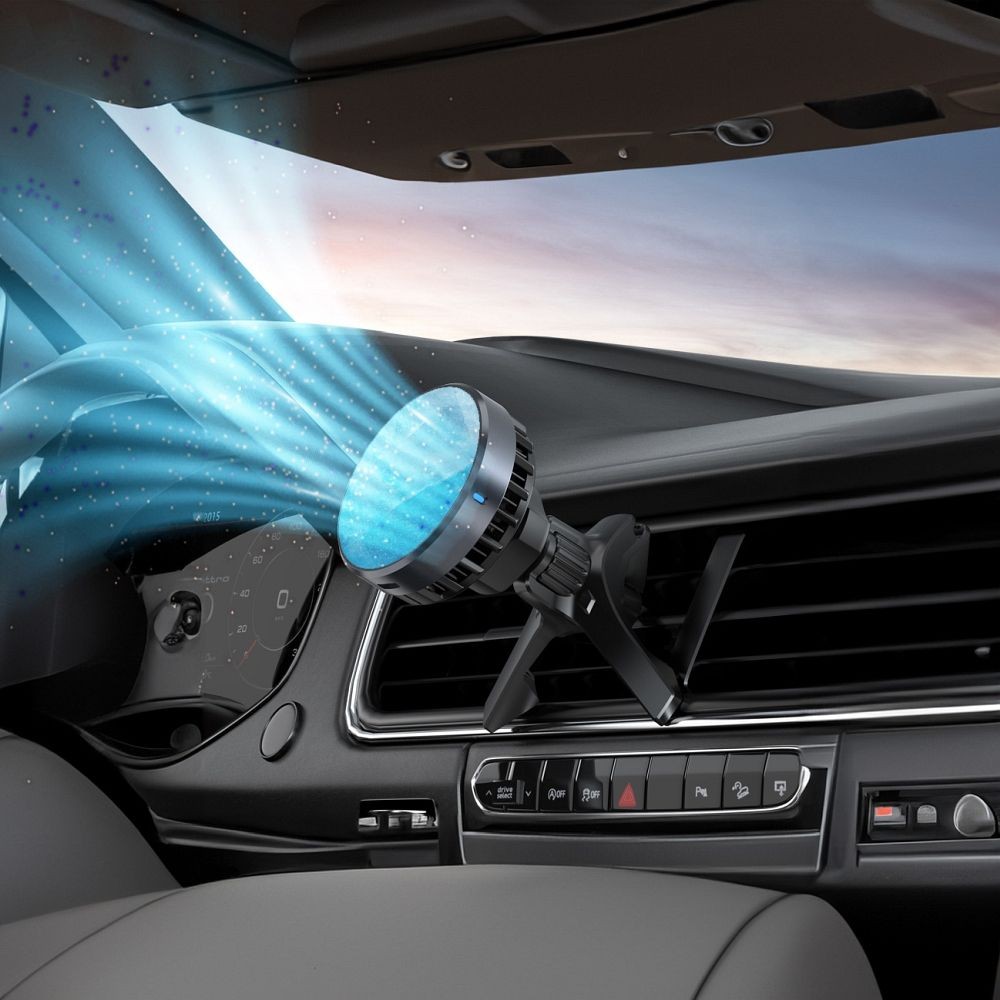 Uchwyt do auta Forcell F-Grip Cool Mag 15W Qi2 USB-C z ch�odzeniem czarny Samsung Galaxy F12 / 2