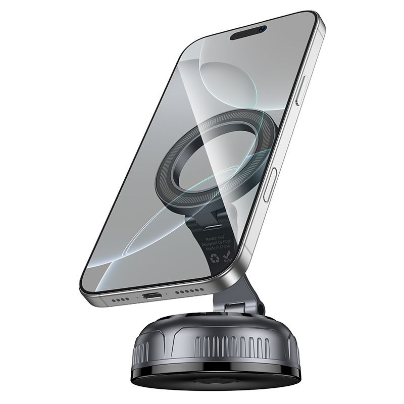 Uchwyt na telefon do auta Hoco z regulowan� przyssawk� czarno-szary Samsung Galaxy F12 / 3