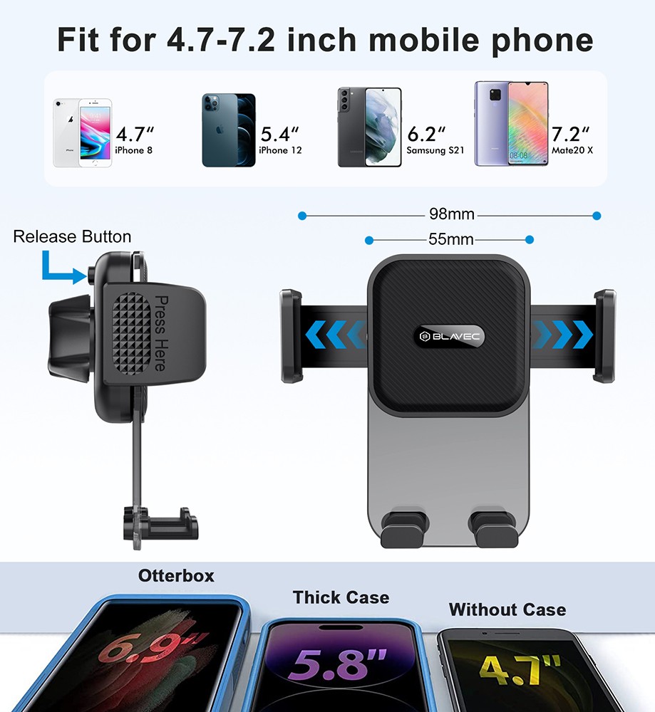 Uchwyt na telefon do samochodu Blavec BH-07 na szybę lub kokpit Samsung Galaxy F34 5G / 5 Uchwyt na telefon do samochodu Blavec BH-07 na szybę lub kokpit Samsung Galaxy F34 5G / 5