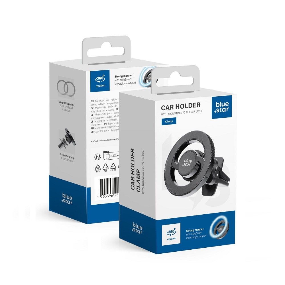 Uchwyt na telefon do samochodu magnetyczny do kratki zgodny z MagSafe czarny Samsung Galaxy F12 / 4