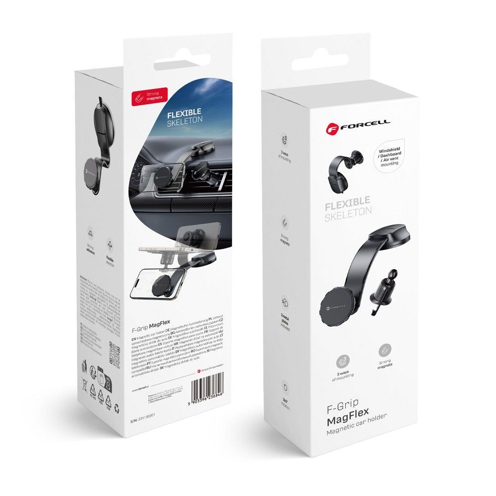 Uchwyt na telefon do samochodu magnetyczny do szyby lub deski czarny Samsung Galaxy F02S