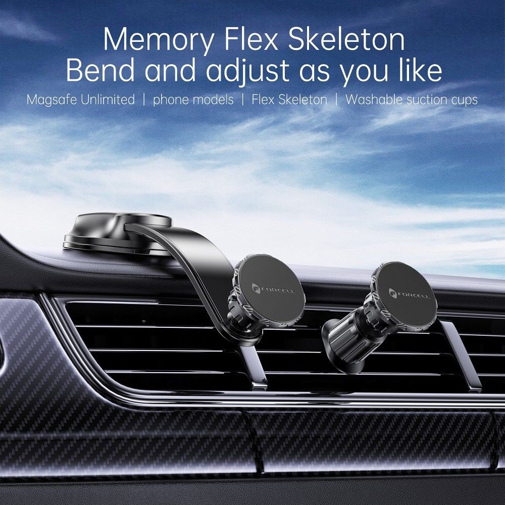 Uchwyt na telefon do samochodu magnetyczny do szyby lub deski czarny Samsung Galaxy F02S / 8