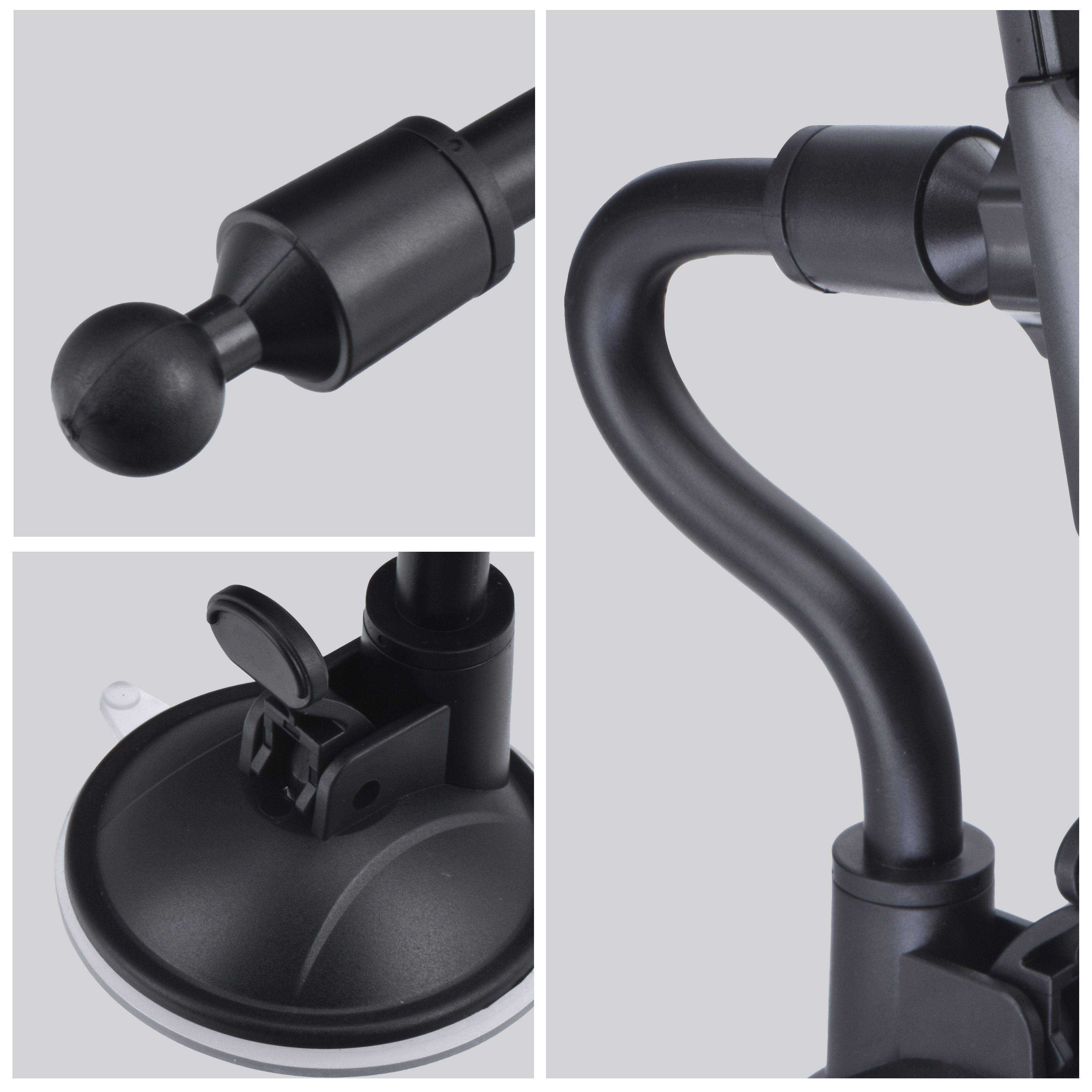 Uchwyt na telefon do samochodu na szyb� z przyssawk� Forcell F-Grip Carbon 17cm  czarny Samsung Galaxy F02S / 4