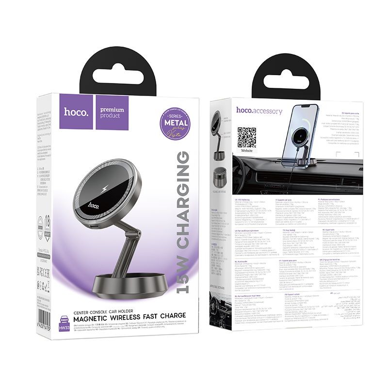 Uchwyt na telefon do samochodu z �adowaniem indukcyjnym qi 15 W  USB-C do deski rozdzielczej zgodny MagSafe Samsung Galaxy Z Flip 7 / 7