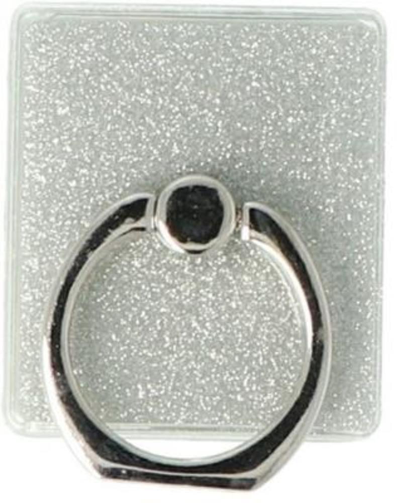 Uchwyt na telefon typu ring brokatowy srebrny TTT