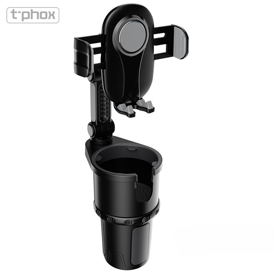 Uchwyt samochodowy T-PHOX TH-07 Z UCHWYTEM NA KUBEK CUP HOLDER BLACK