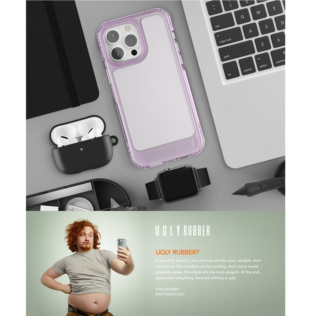 Ugly Rubber nakadka UMODEL przeroczysty Apple iPhone 15 Pro Max / 8